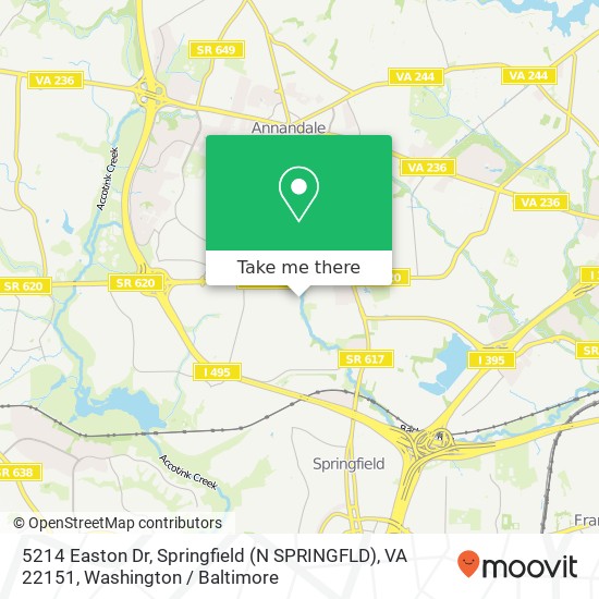 5214 Easton Dr, Springfield (N SPRINGFLD), VA 22151 map