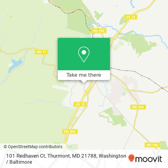 Mapa de 101 Redhaven Ct, Thurmont, MD 21788