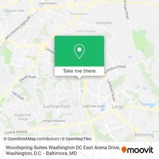 Mapa de Woodspring Suites Washington DC East Arena Drive