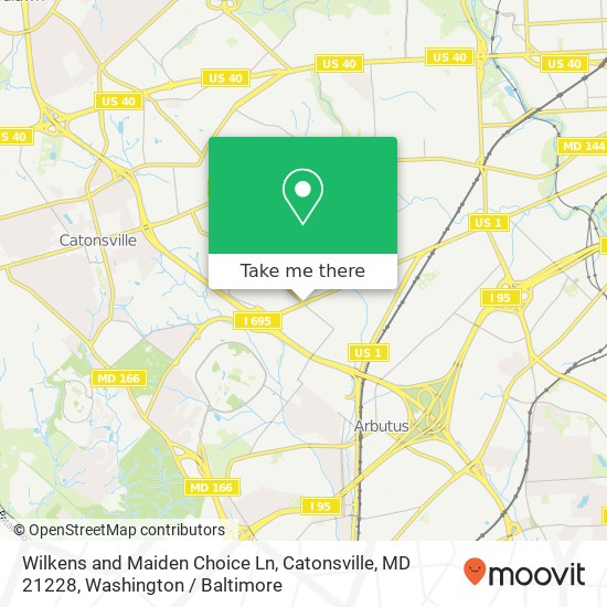 Mapa de Wilkens and Maiden Choice Ln, Catonsville, MD 21228