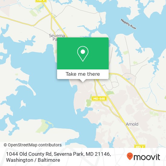 Mapa de 1044 Old County Rd, Severna Park, MD 21146