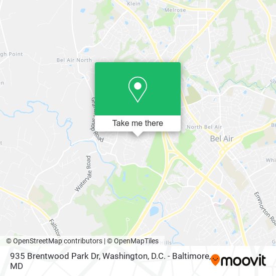 935 Brentwood Park Dr, Bel Air, MD 21014 map