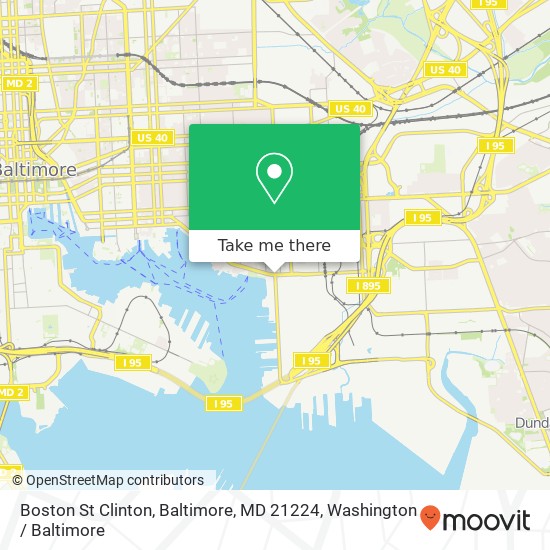 Mapa de Boston St Clinton, Baltimore, MD 21224