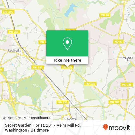 Mapa de Secret Garden Florist, 2017 Veirs Mill Rd