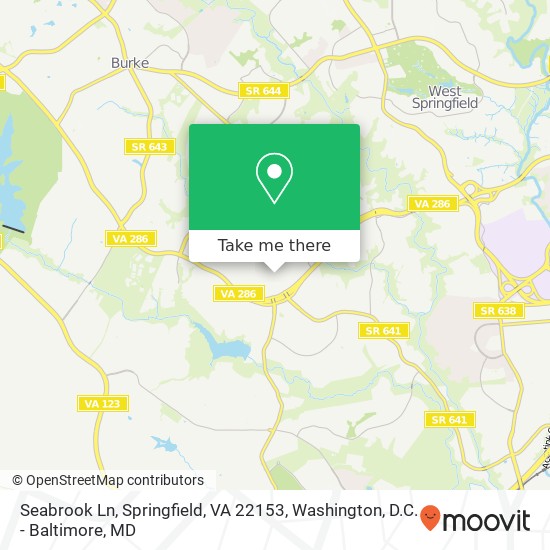Mapa de Seabrook Ln, Springfield, VA 22153