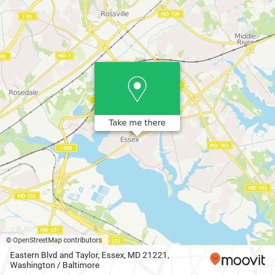 Eastern Blvd and Taylor, Essex, MD 21221 map