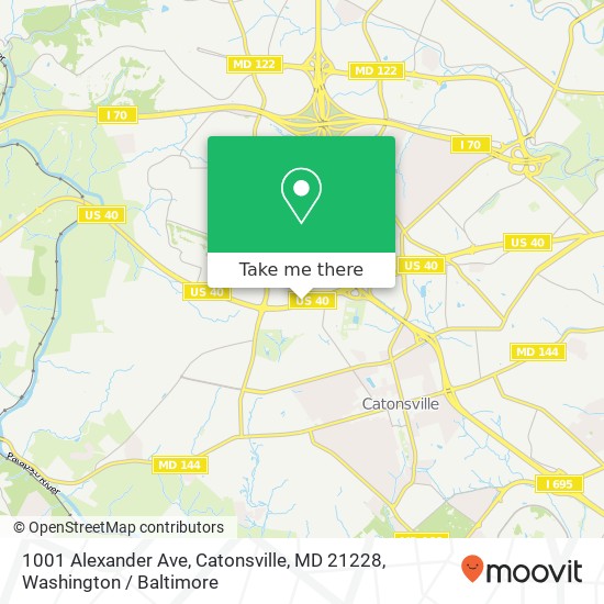 Mapa de 1001 Alexander Ave, Catonsville, MD 21228