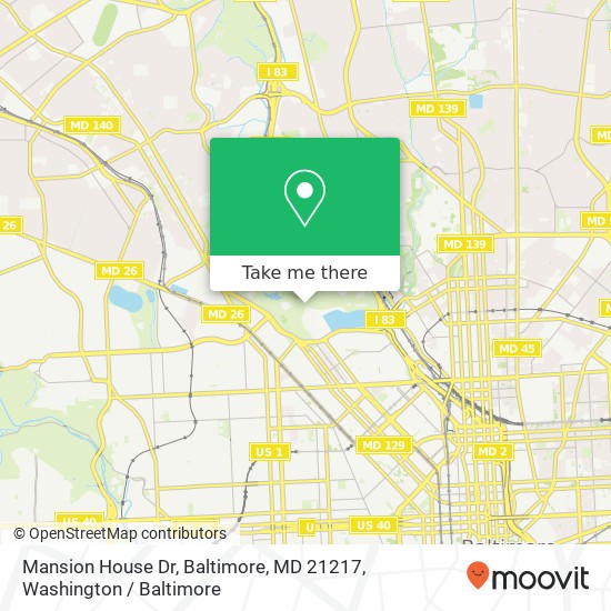 Mansion House Dr, Baltimore, MD 21217 map