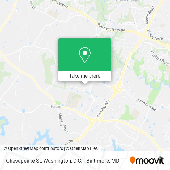 Mapa de Chesapeake St, Fulton, MD 20759