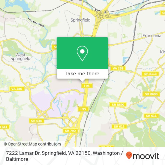 Mapa de 7222 Lamar Dr, Springfield, VA 22150