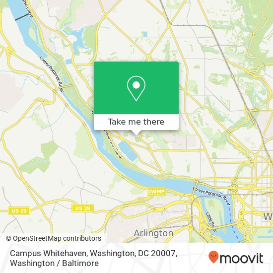 Mapa de Campus Whitehaven, Washington, DC 20007