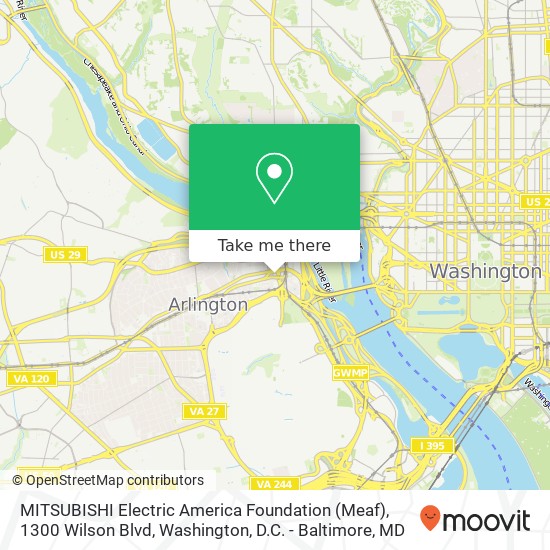 MITSUBISHI Electric America Foundation (Meaf), 1300 Wilson Blvd map