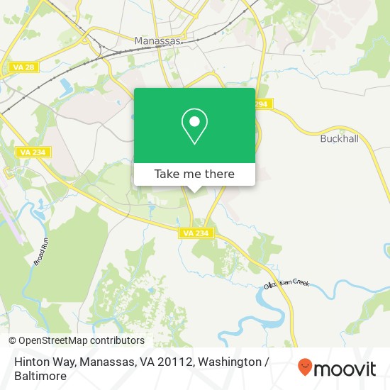 Mapa de Hinton Way, Manassas, VA 20112