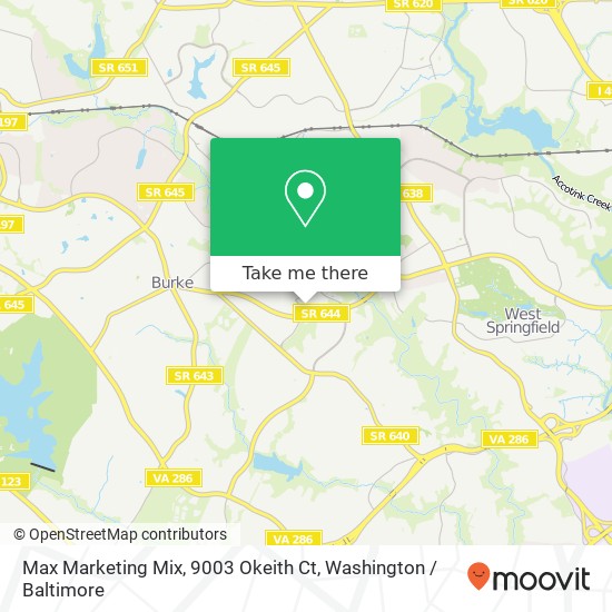 Mapa de Max Marketing Mix, 9003 Okeith Ct