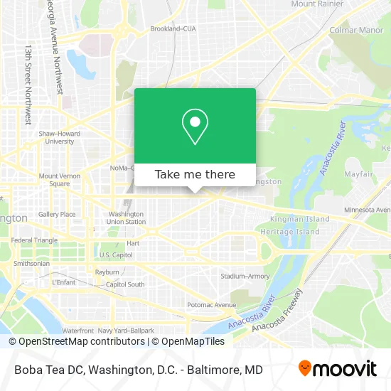 Boba Tea DC map