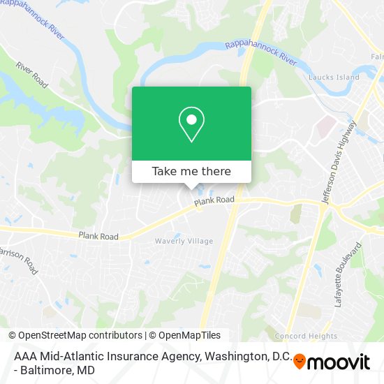 Mapa de AAA Mid-Atlantic Insurance Agency