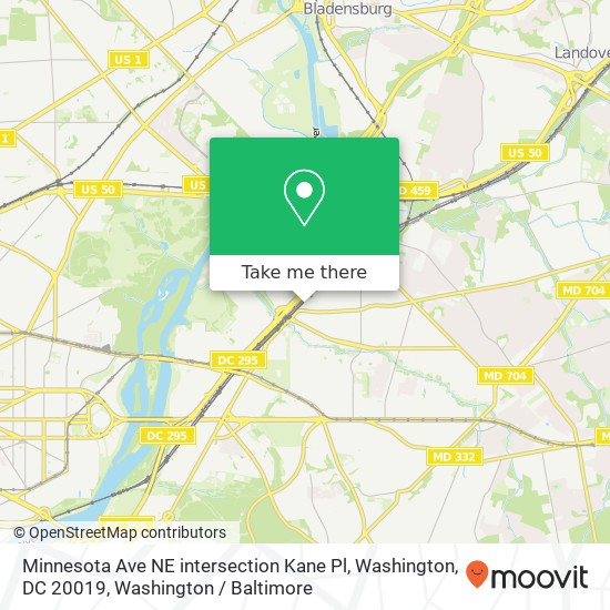 Mapa de Minnesota Ave NE intersection Kane Pl, Washington, DC 20019