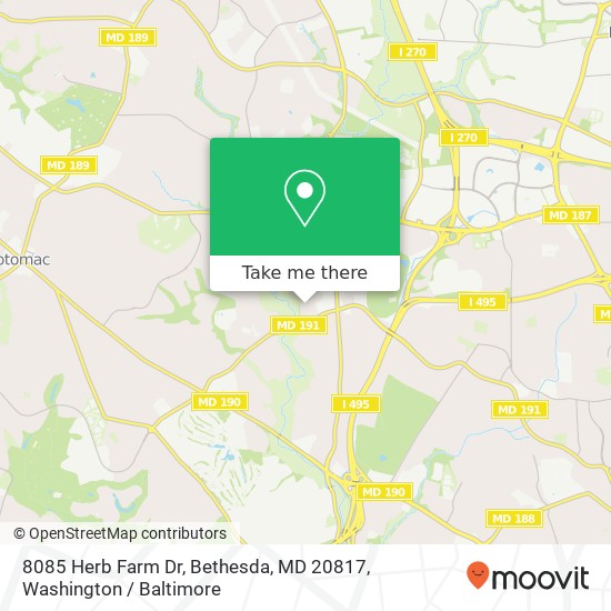 Mapa de 8085 Herb Farm Dr, Bethesda, MD 20817