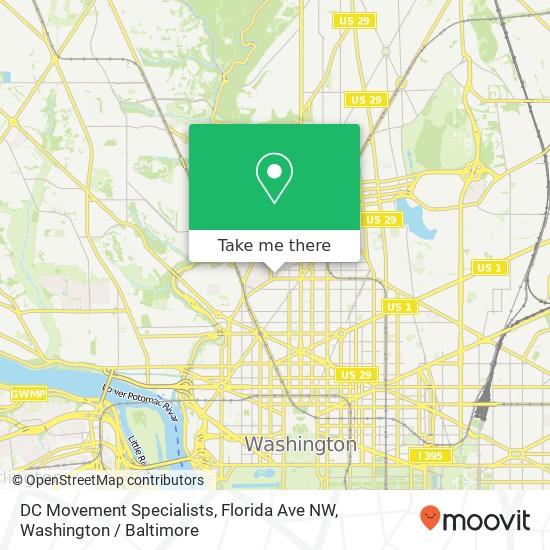 Mapa de DC Movement Specialists, Florida Ave NW