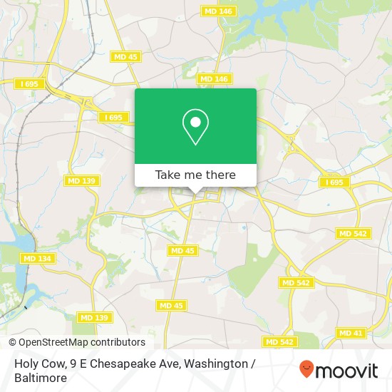 Mapa de Holy Cow, 9 E Chesapeake Ave