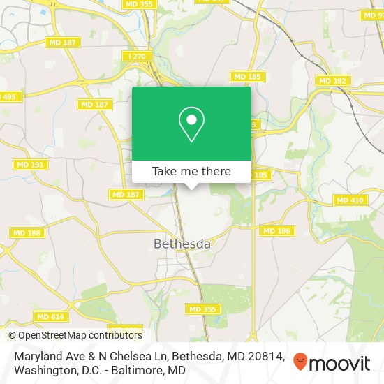 Mapa de Maryland Ave & N Chelsea Ln, Bethesda, MD 20814