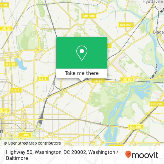 Highway 50, Washington, DC 20002 map