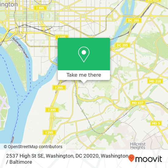 2537 High St SE, Washington, DC 20020 map