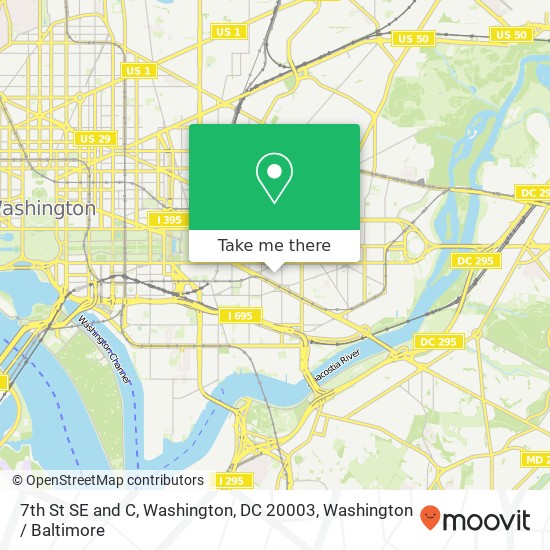 7th St SE and C, Washington, DC 20003 map