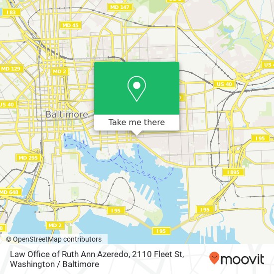 Mapa de Law Office of Ruth Ann Azeredo, 2110 Fleet St