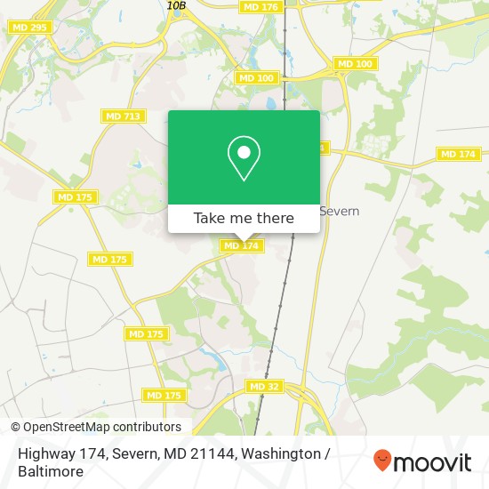 Mapa de Highway 174, Severn, MD 21144