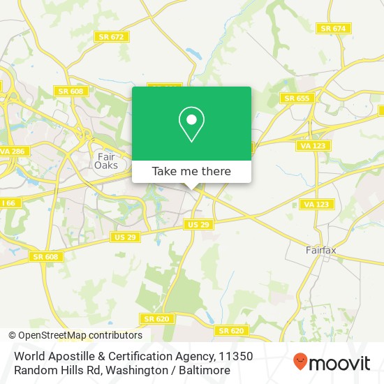 Mapa de World Apostille & Certification Agency, 11350 Random Hills Rd