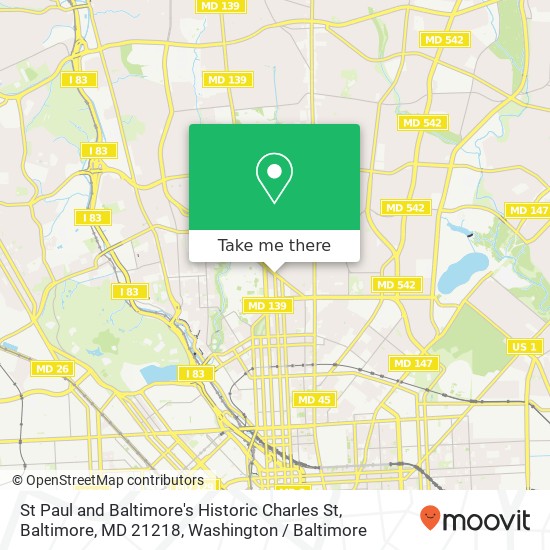 St Paul and Baltimore's Historic Charles St, Baltimore, MD 21218 map