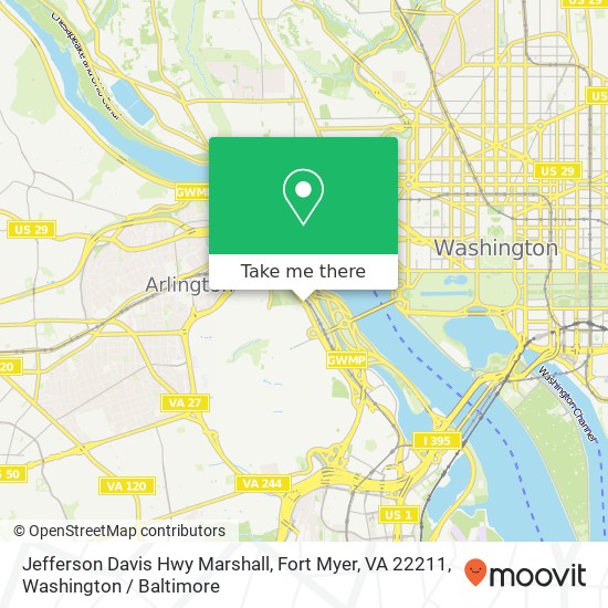 Mapa de Jefferson Davis Hwy Marshall, Fort Myer, VA 22211