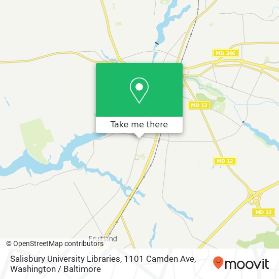 Mapa de Salisbury University Libraries, 1101 Camden Ave