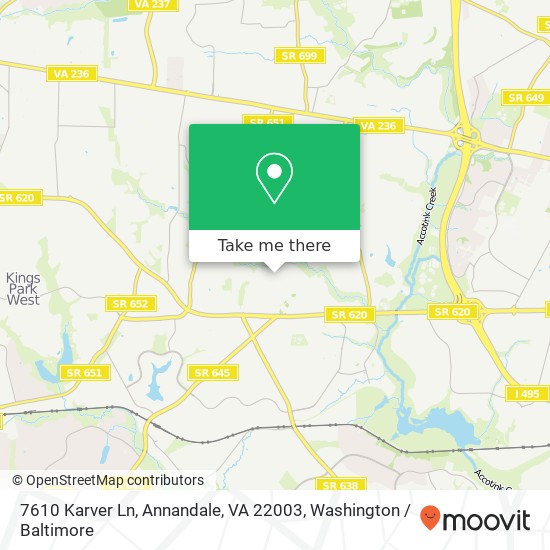 7610 Karver Ln, Annandale, VA 22003 map
