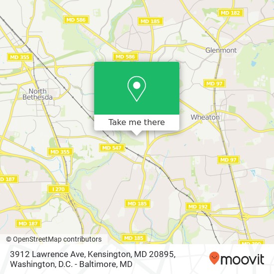 Mapa de 3912 Lawrence Ave, Kensington, MD 20895