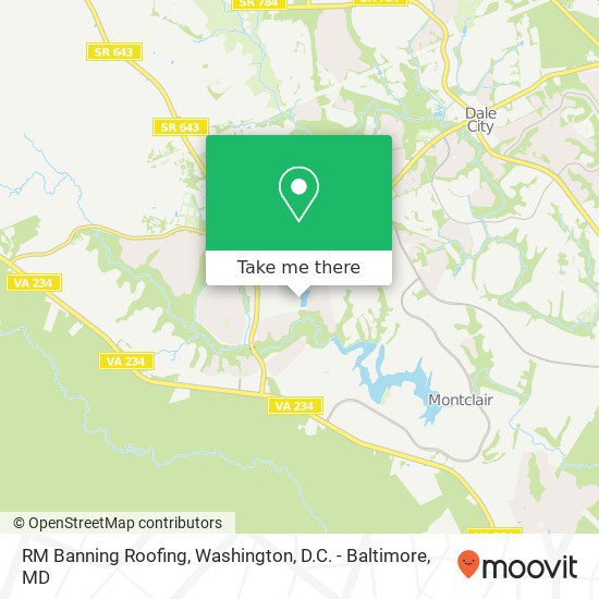 RM Banning Roofing map