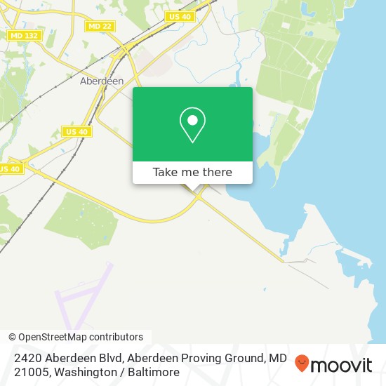 Mapa de 2420 Aberdeen Blvd, Aberdeen Proving Ground, MD 21005