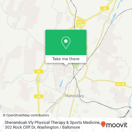 Mapa de Shenandoah Vly Physical Therapy & Sports Medicine, 302 Rock Cliff Dr