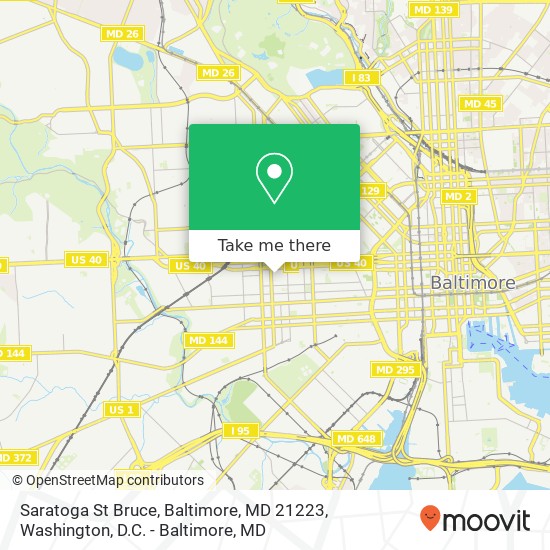 Saratoga St Bruce, Baltimore, MD 21223 map