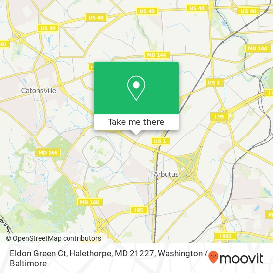 Mapa de Eldon Green Ct, Halethorpe, MD 21227
