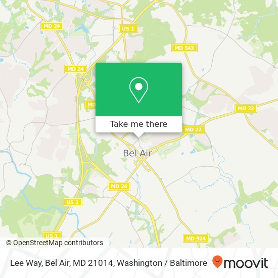 Mapa de Lee Way, Bel Air, MD 21014