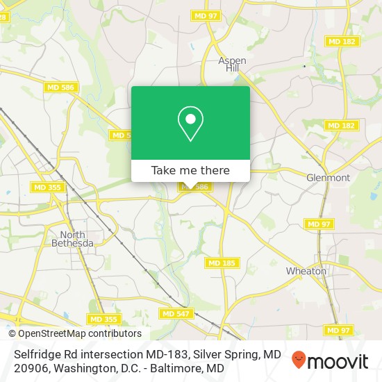 Selfridge Rd intersection MD-183, Silver Spring, MD 20906 map