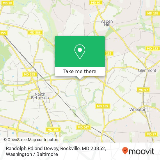 Randolph Rd and Dewey, Rockville, MD 20852 map