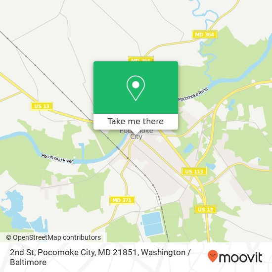 Mapa de 2nd St, Pocomoke City, MD 21851
