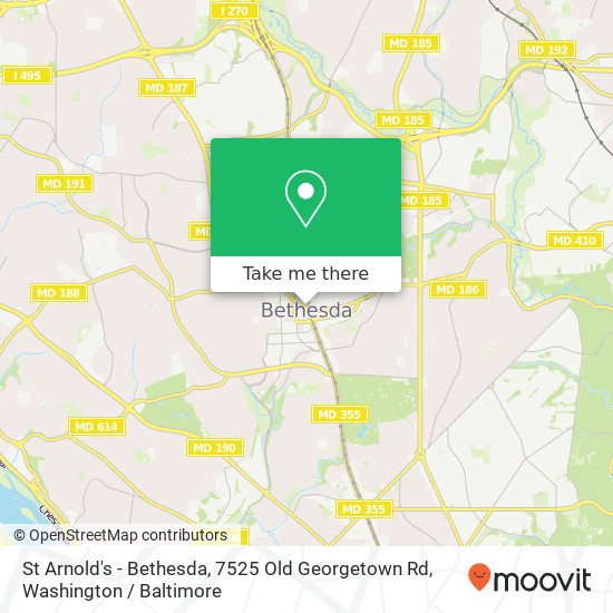 Mapa de St Arnold's - Bethesda, 7525 Old Georgetown Rd
