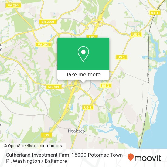 Mapa de Sutherland Investment Firm, 15000 Potomac Town Pl