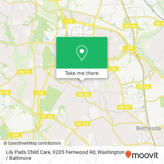 Mapa de Lily Pads Child Care, 9205 Fernwood Rd