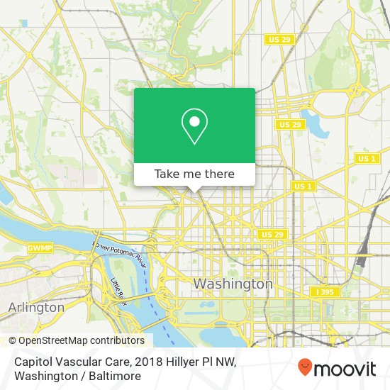 Capitol Vascular Care, 2018 Hillyer Pl NW map