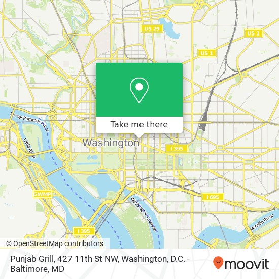 Punjab Grill, 427 11th St NW map